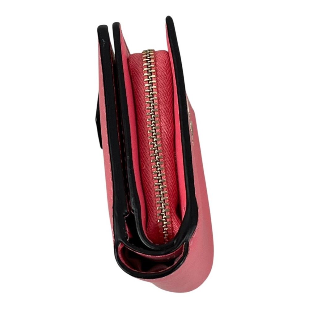 Kate Spade NY 2 Fold Wallet Salmon Pink Solid Color - Picture 5 of 7